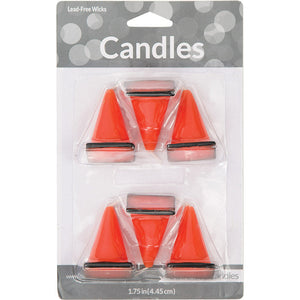 Bulk Pack of 12 Construction Cone Candles