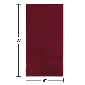 Bulk Pack of 100 Burgundy Dinner Napkins 2Ply 1/8Fld