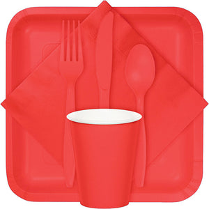 Bulk Pack of 48 Coral Assorted Plastic Cutlery