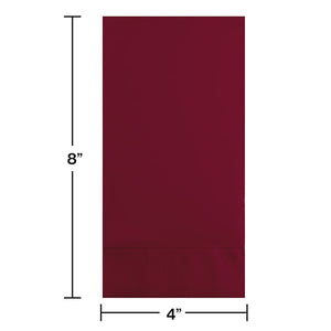 Bulk Pack of 32 Burgundy Guest Towel, 3 Ply