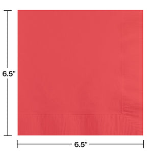 Bulk Pack of 100 Coral Luncheon Napkin 3Ply