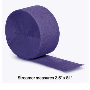 Bulk Pack of 5 Purple Crepe Streamers 81 ft