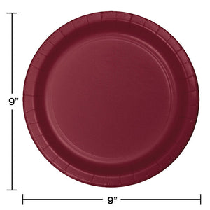 Bulk Pack of 48 Burgundy Red Paper Plates