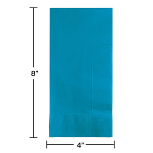 Bulk Pack of 100 Turquoise Dinner Napkins 2Ply 1/8Fld