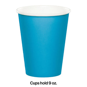 Bulk Pack of 48 Turquoise Hot/Cold Paper Cups 9 Oz