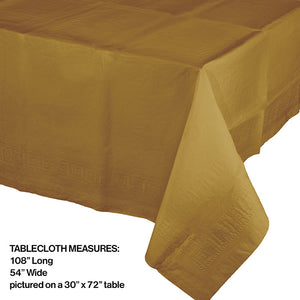 Bulk Pack of 2 Glittering Gold Tablecover Plastic 54" X 108"