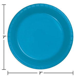 Bulk Pack of 40 Turquoise Blue Plastic Dessert Plates