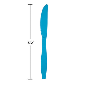 Bulk Pack of 48 Turquoise Blue Plastic Knives