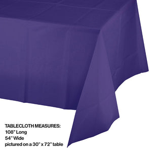 Bulk Pack of 3 Purple Plastic Tablecover 54" X 108"