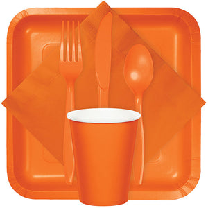 Bulk Pack of 100 Sunkissed Orange Plastic Knives