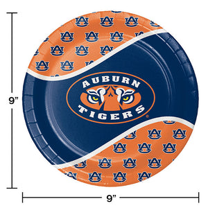 Bulk Pack of 16 Auburn Tigersy Paper Plates