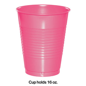 Bulk Pack of 40 Candy Pink 16 Oz Plastic Cups