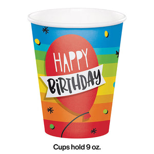 Bulk Pack of 16 Hoppin' Birthday Cake Hot/Cold Paper Cups 9 Oz