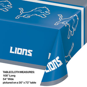 Bulk Pack of 2 Detroit Lions Plastic Table Cover, 54" X 102"