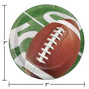 Bulk Pack of 24 Football Party Paper Dessert Plates