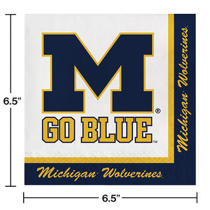 Bulk Pack of 40 Michigan Wolverines Napkins