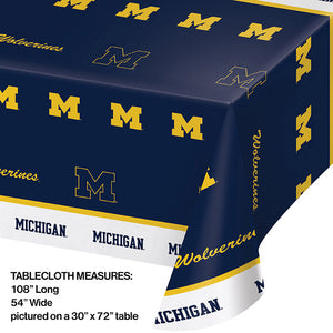 Bulk Pack of 2 Michigan Wolverines Plastic Table Cover, 54"x108"