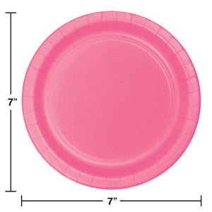 Bulk Pack of 48 Candy Pink Paper Dessert Plates