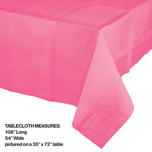 Bulk Pack of 2 Candy Pink Tablecover 54"X 108" Polylined Tissue