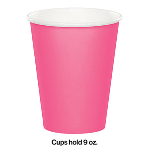 Bulk Pack of 24 Candy Pink Hot/Cold Paper Cups 9 Oz