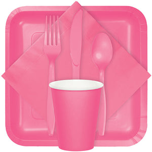 Bulk Pack of 100 Candy Pink Beverage Napkin 2Ply