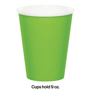 Bulk Pack of 24 Fresh Lime Hot/Cold Paper Cups 9 Oz