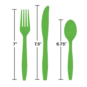 Bulk Pack of 54 Fresh Lime Green Assorted Cutlery