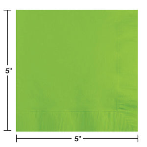 Bulk Pack of 60 Fresh Lime Green Beverage Napkins