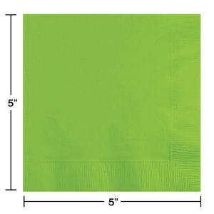 Bulk Pack of 150 Fresh Lime Beverage Napkin, 3 Ply