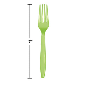 Bulk Pack of 48 Fresh Lime Green Plastic Forks