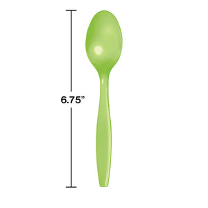 Bulk Pack of 48 Fresh Lime Green Plastic Spoons