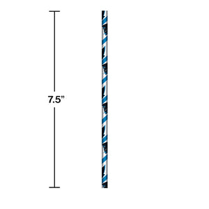 Bulk Pack of 48 Carolina Panther Paper Straws