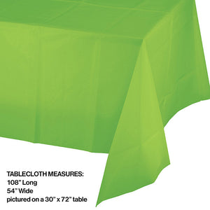 Bulk Pack of 3 Fresh Lime Plastic Tablecover 54" X 108"