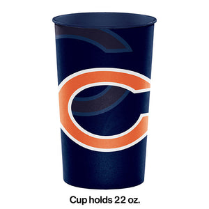 Bulk Pack of 4 Chicago Bears 22 Oz Plastic Cup