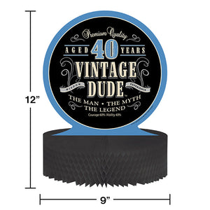 Bulk Pack of 2 Vintage Dude 40th Birthday Centerpiece