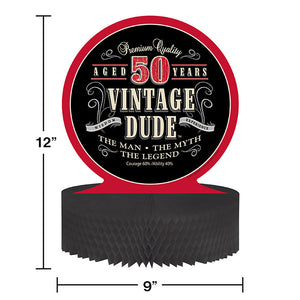 Bulk Pack of 2 Vintage Dude 50th Birthday Centerpiece