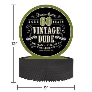 Bulk Pack of 2 Vintage Dude 60th Birthday Centerpiece