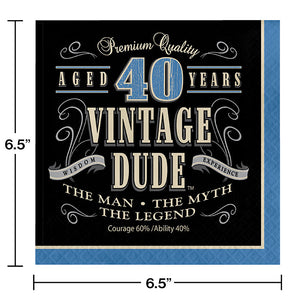 Bulk Pack of 32 Vintage Dude Luncheon Napkin, '40