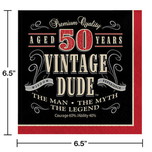 Bulk Pack of 32 Vintage Dude Luncheon Napkin, '50