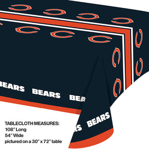 Bulk Pack of 2 Chicago Bears Plastic Table Cover, 54" X 102"