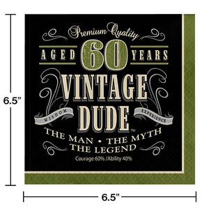 Bulk Pack of 32 Vintage Dude Luncheon Napkin, '60