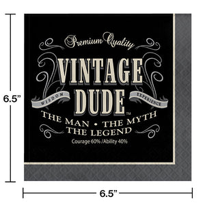 Bulk Pack of 32 Vintage Dude Napkins