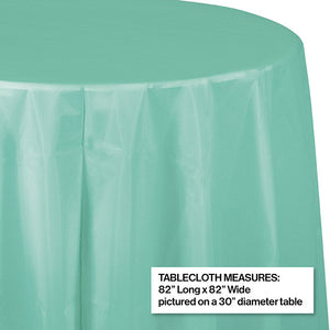 Bulk Pack of 2 Fresh Mint Round Plastic Tablecover, 82"