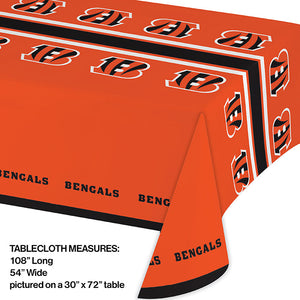 Bulk Pack of 2 Cincinnati Bengals Plastic Table Cover, 54" X 102"