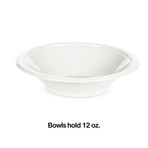 Bulk Pack of 40 White Premium Plastic Bowls 12 Oz