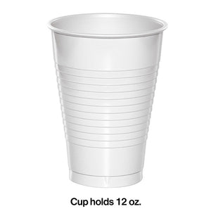 Bulk Pack of 40 White Premium Plastic Cups 12 Oz