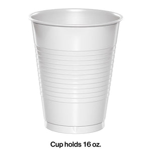 Bulk Pack of 40 White Premium Plastic Cups 16 Oz