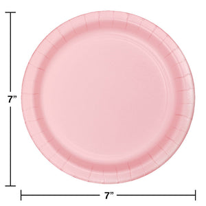 Bulk Pack of 48 Classic Pink Paper Dessert Plates