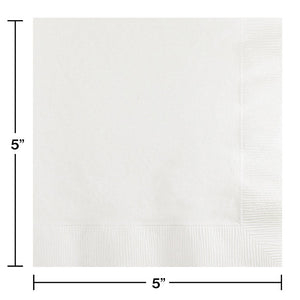 Bulk Pack of 100 White Beverage Napkin 2Ply