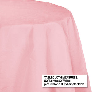 Bulk Pack of 2 Classic Pink 82" Round Polylined Tissue Tablecover